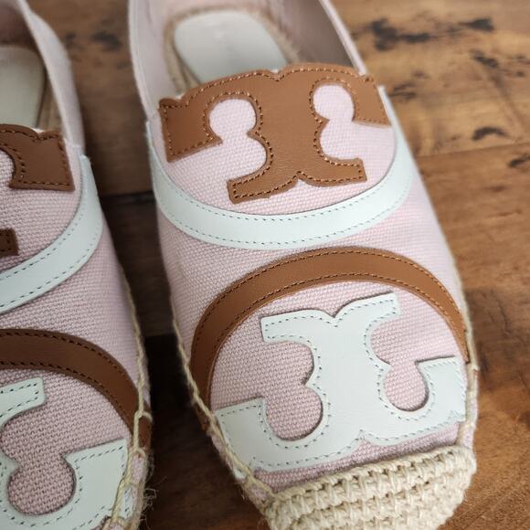 Tory Burch Poppy Logo Espadrille Flats in Sea Shell PInk, 7 - Picture 4 of 14